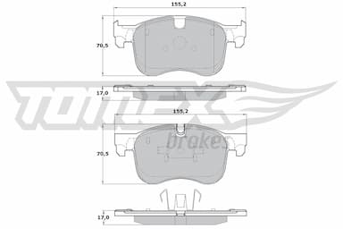 Bremžu uzliku kompl., Disku bremzes TOMEX Brakes TX 17-29 1