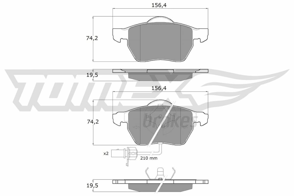 Bremžu uzliku kompl., Disku bremzes TOMEX Brakes TX 13-13 1