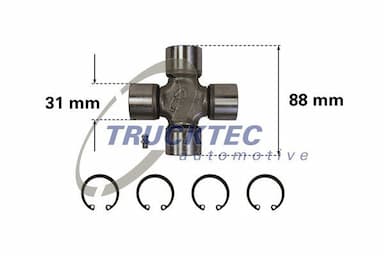 Šarnīrs, Garenvārpsta TRUCKTEC AUTOMOTIVE 02.34.012 1