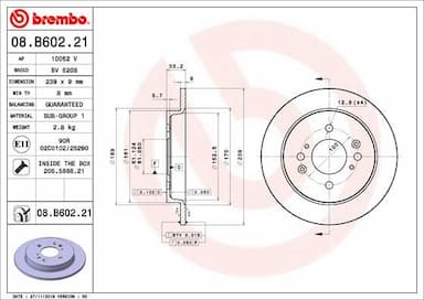 Bremžu diski BREMBO 08.B602.21 1