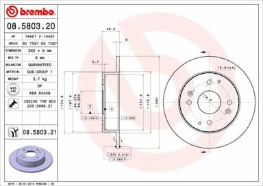 Bremžu diski BREMBO 08.5803.21 1