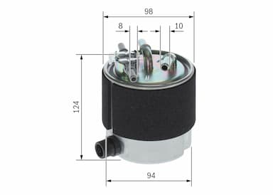 Degvielas filtrs BOSCH F 026 402 125 5