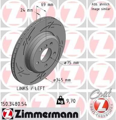 Bremžu diski ZIMMERMANN 150.3480.54 1