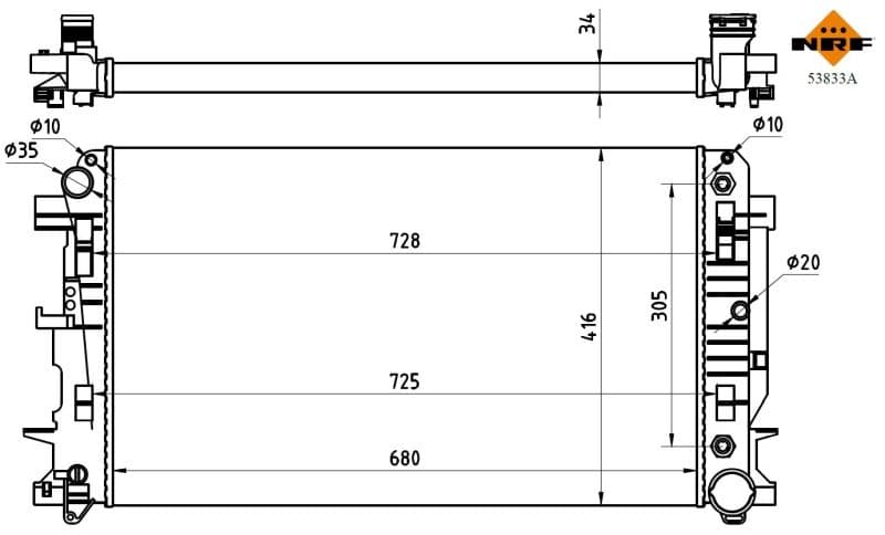 Radiators, Motora dzesēšanas sistēma NRF 53833A 1