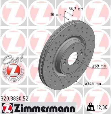 Bremžu diski ZIMMERMANN 320.3820.52 1