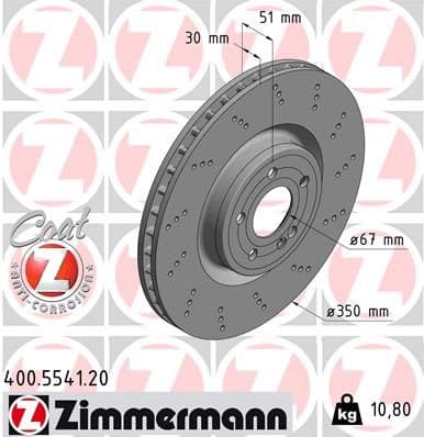 Bremžu diski ZIMMERMANN 400.5541.20 1