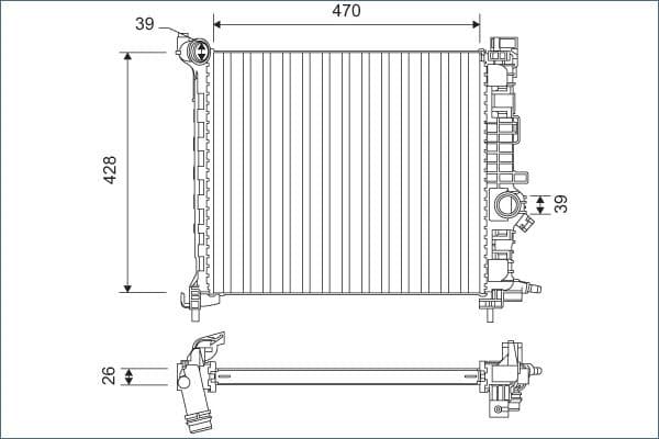 Radiators, Motora dzesēšanas sistēma VALEO 701166 1