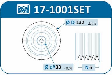 Siksnas skriemeļa komplekts, Kloķvārpsta IJS GROUP 17-1001SET 2