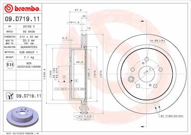 Bremžu diski BREMBO 09.D719.11 1