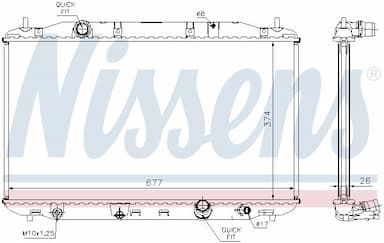 Radiators, Motora dzesēšanas sistēma NISSENS 68135A 6