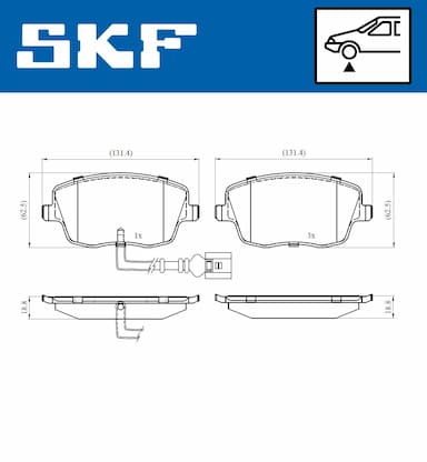 Bremžu uzliku kompl., Disku bremzes SKF VKBP 80494 E 2