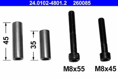 Virzītājčaulu komplekts, Bremžu suports ATE 24.0102-4801.2 1