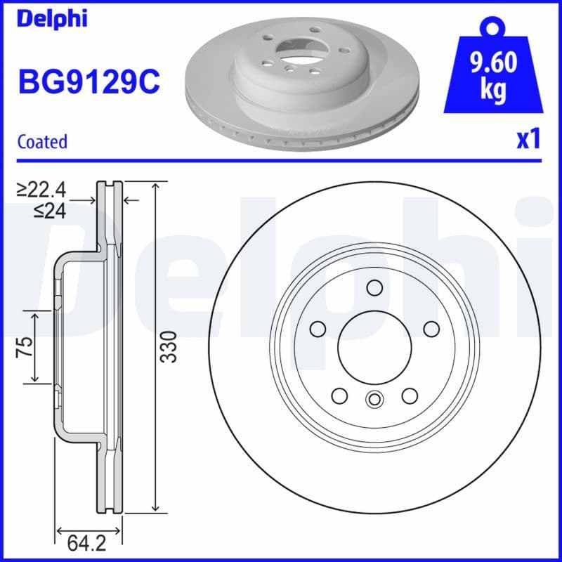 Bremžu diski DELPHI BG9129C 1