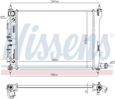 Radiators, Motora dzesēšanas sistēma NISSENS 606732 6