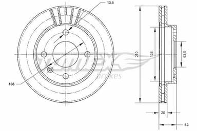 Bremžu diski TOMEX Brakes TX 70-40 1