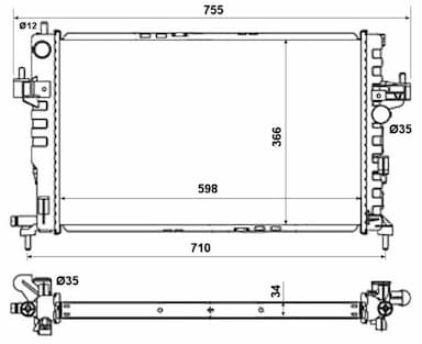 Radiators, Motora dzesēšanas sistēma NRF 58282 4