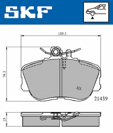 Bremžu uzliku kompl., Disku bremzes SKF VKBP 80516 2