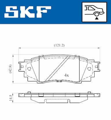 Bremžu uzliku kompl., Disku bremzes SKF VKBP 90630 2