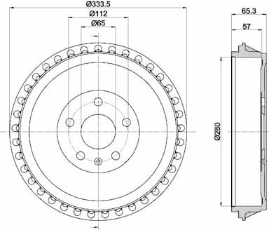 Bremžu trumulis HELLA 8DT 355 303-491 1