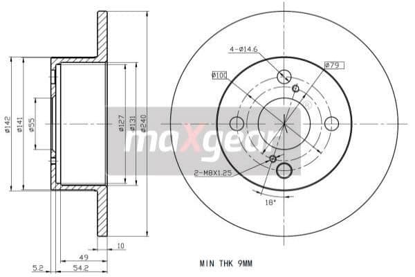 Bremžu diski MAXGEAR 19-2344 1