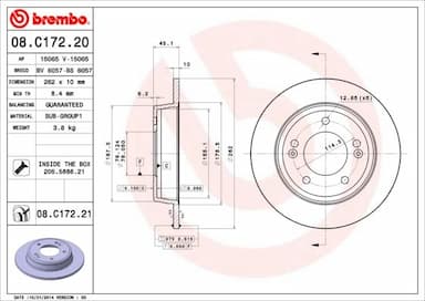 Bremžu diski BREMBO 08.C172.21 1