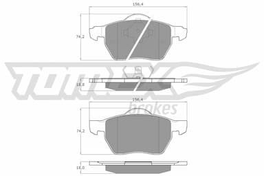 Bremžu uzliku kompl., Disku bremzes TOMEX Brakes TX 13-131 1