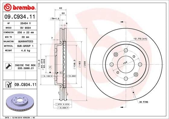 Bremžu diski BREMBO 09.C934.11 1