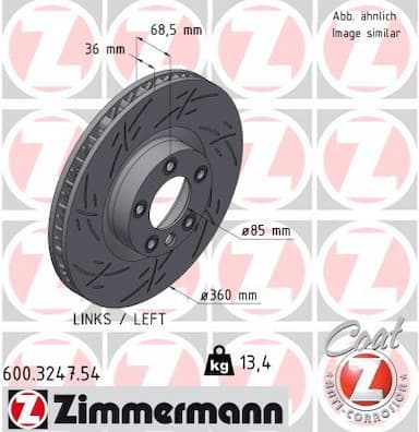 Bremžu diski ZIMMERMANN 600.3247.54 1