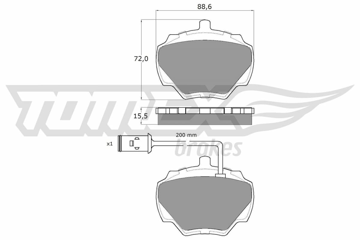 Bremžu uzliku kompl., Disku bremzes TOMEX Brakes TX 15-50 1