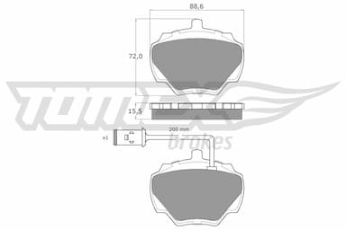 Bremžu uzliku kompl., Disku bremzes TOMEX Brakes TX 15-50 1