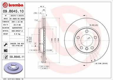 Bremžu diski BREMBO 09.B645.11 1