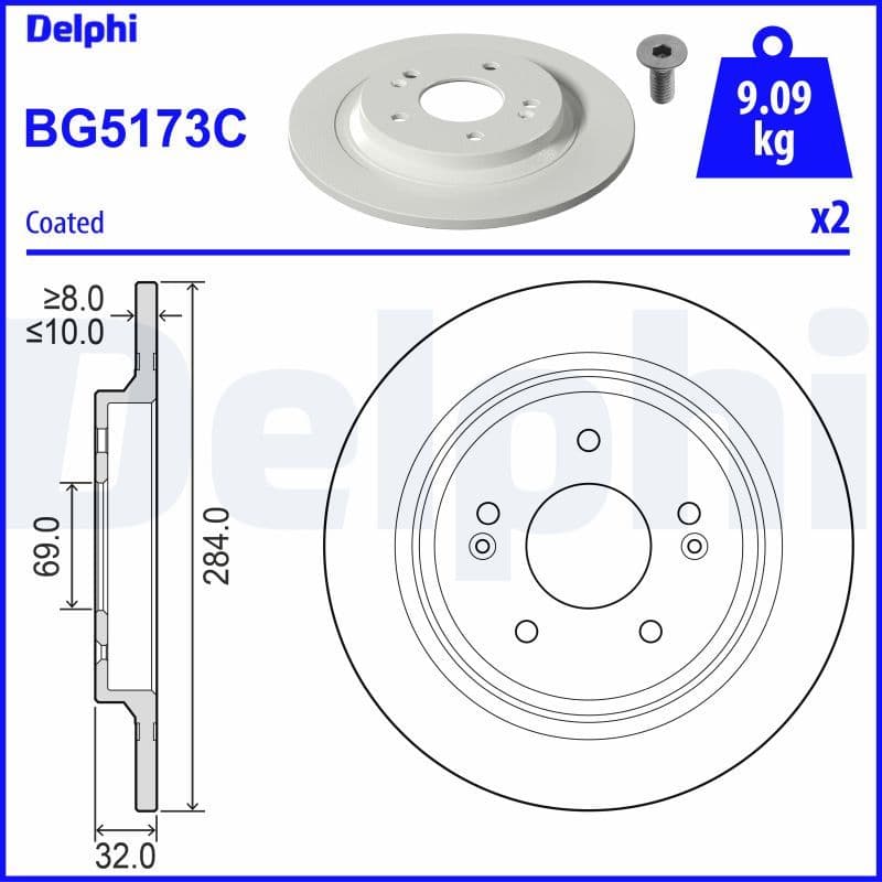 Bremžu diski DELPHI BG5173C 1