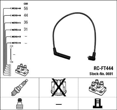 Augstsprieguma vadu komplekts NGK 0691 1