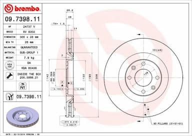 Bremžu diski BREMBO 09.7398.11 1