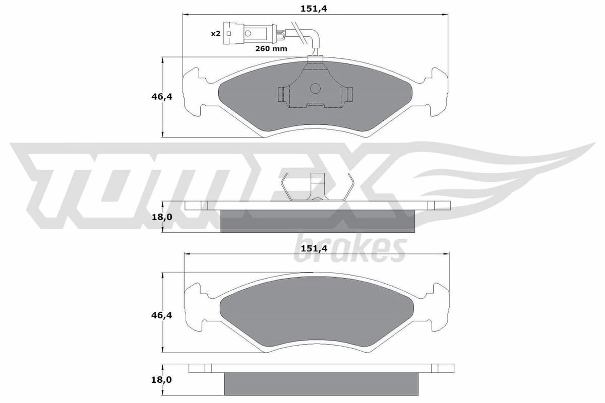 Bremžu uzliku kompl., Disku bremzes TOMEX Brakes TX 10-281 1