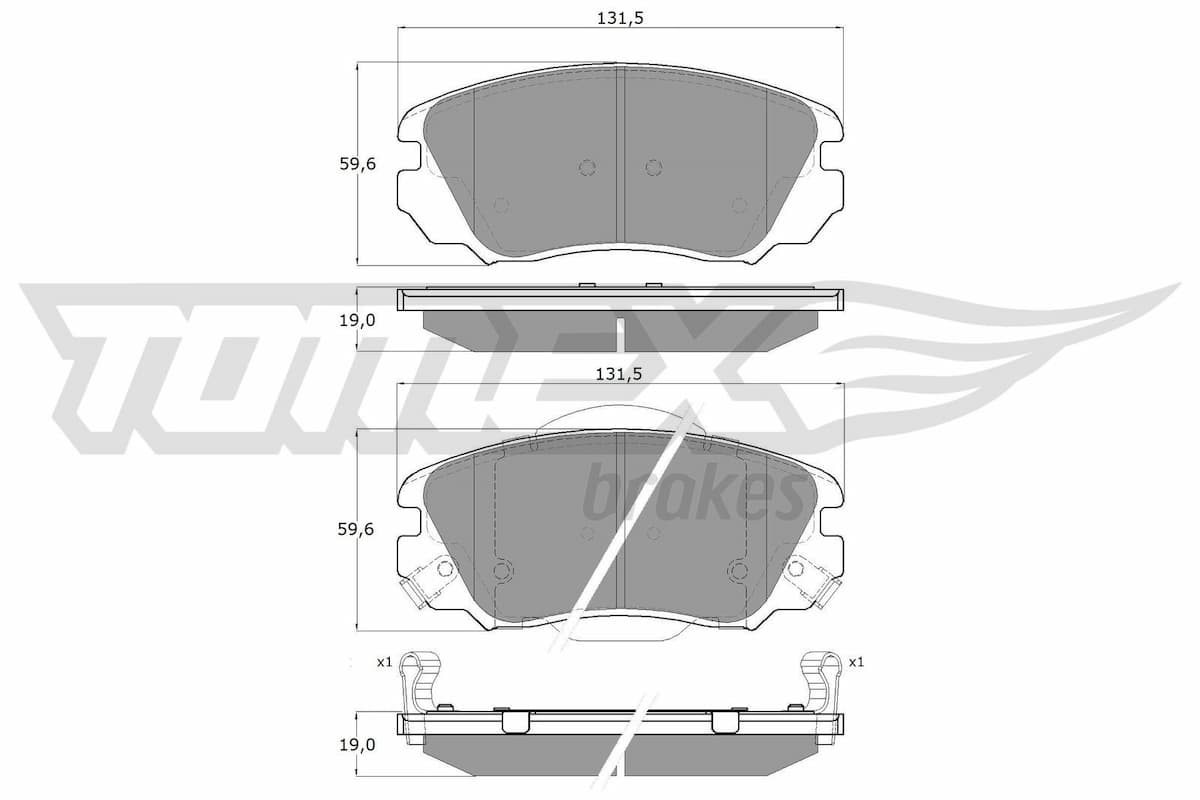 Bremžu uzliku kompl., Disku bremzes TOMEX Brakes TX 16-33 1