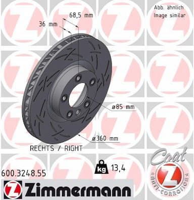 Bremžu diski ZIMMERMANN 600.3248.55 1