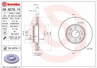 Bremžu diski BREMBO 09.9078.11 1