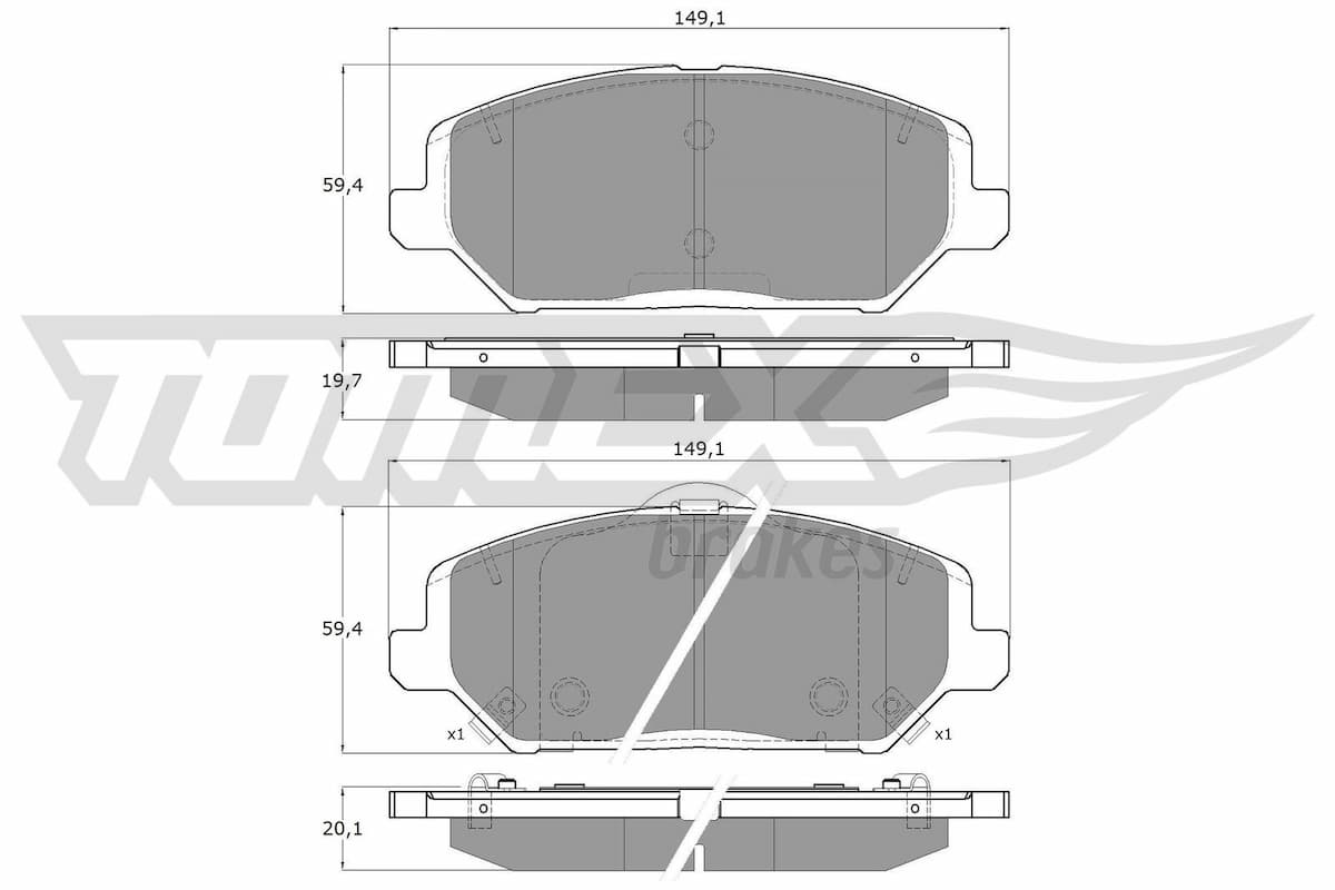 Bremžu uzliku kompl., Disku bremzes TOMEX Brakes TX 19-59 1