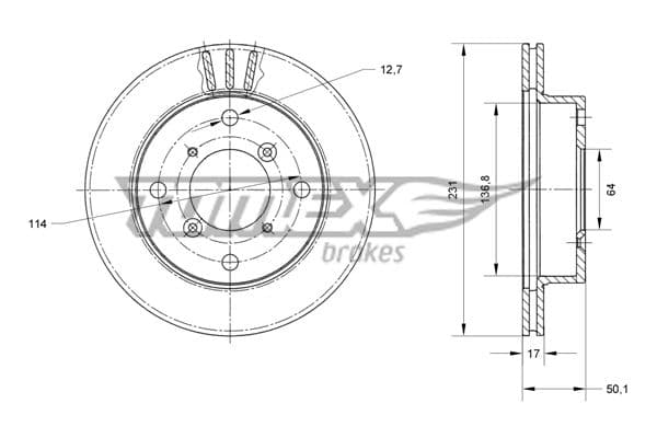 Bremžu diski TOMEX Brakes TX 70-59 1