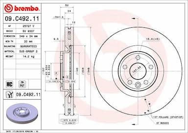 Bremžu diski BREMBO 09.C492.11 1