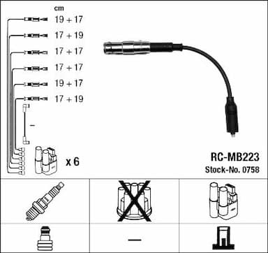 Augstsprieguma vadu komplekts NGK 0758 1