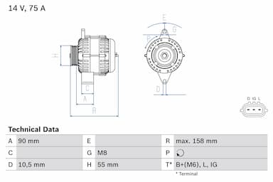 Ģenerators BOSCH 0 986 082 830 1