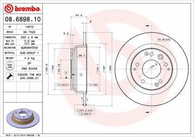 Bremžu diski BREMBO 08.6898.10 1