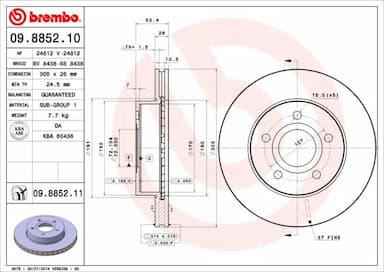 Bremžu diski BREMBO 09.8852.11 1