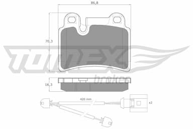 Bremžu uzliku kompl., Disku bremzes TOMEX Brakes TX 16-21 1