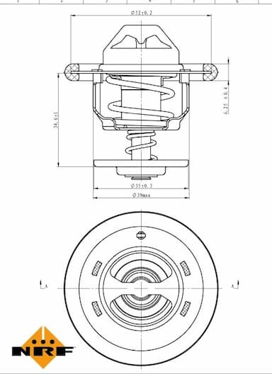 Termostats, Dzesēšanas šķidrums NRF 725206 5