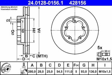 Bremžu diski ATE 24.0128-0156.1 1