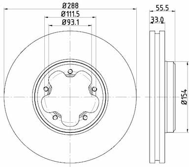 Bremžu diski HELLA 8DD 355 120-111 4