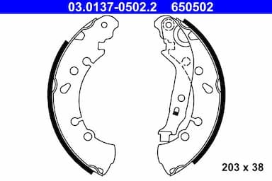 Bremžu loku komplekts ATE 03.0137-0502.2 1